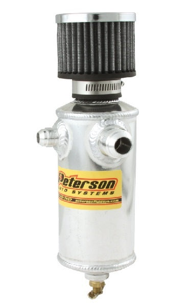 Peterson PFS08-0410 Oil Breather Catch Can 3" O.D X1 -12 & -8 AN Male Ports