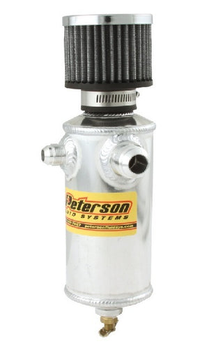 Peterson PFS08-0410 Oil Breather Catch Can 3" O.D X1 -12 & -8 AN Male Ports
