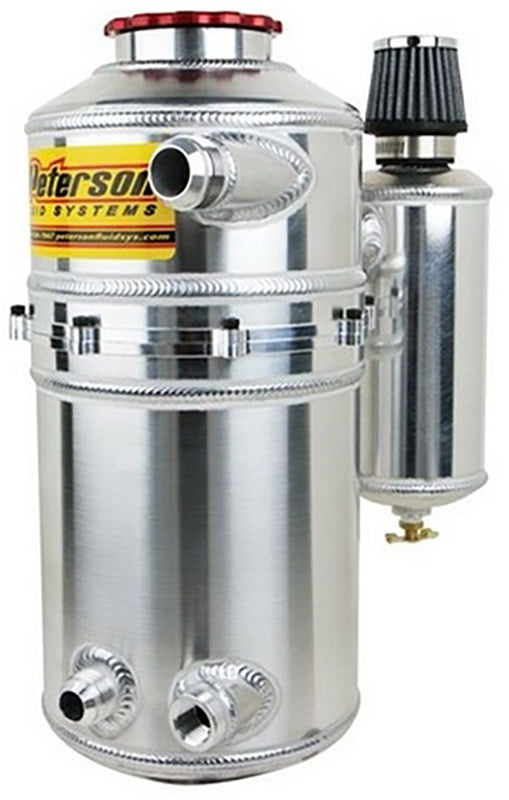 Peterson PFS08-0783-CC Drag Dry Sump Oil Tank 1.5 Gal 5.7 L 16" H X 7" O.D Single Return with Catch Can Male Breathers</span>