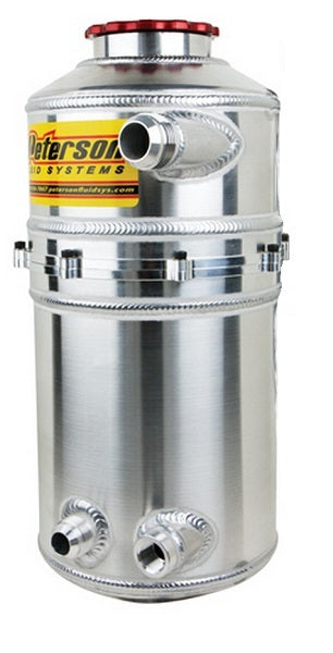 Peterson PFS08-0783 Drag Dry Sump Oil Tank 1.5 Gal 5.70 L 16" H X 7" O.D Single Return 2 -12 AN Male Breathers