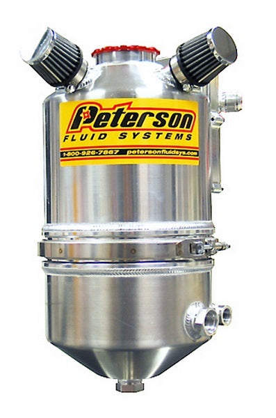 Peterson PFS08-0814-DB Late Model Dry Sump Oil Tank 4 Gal 15 L Dual Return With Filter