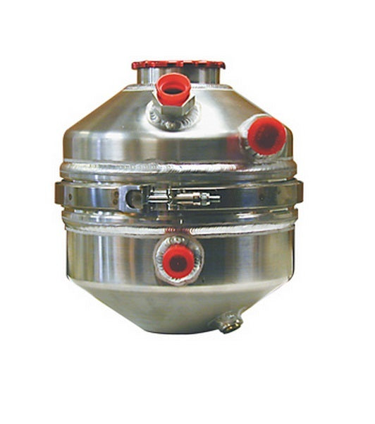 Peterson PFS08-0890 Drag Dry Sump Oil Tank 1.5 Gal 5.70 L 10-3/4" H X 9" O.D Dual Scavenge -12 AN Female Fittings