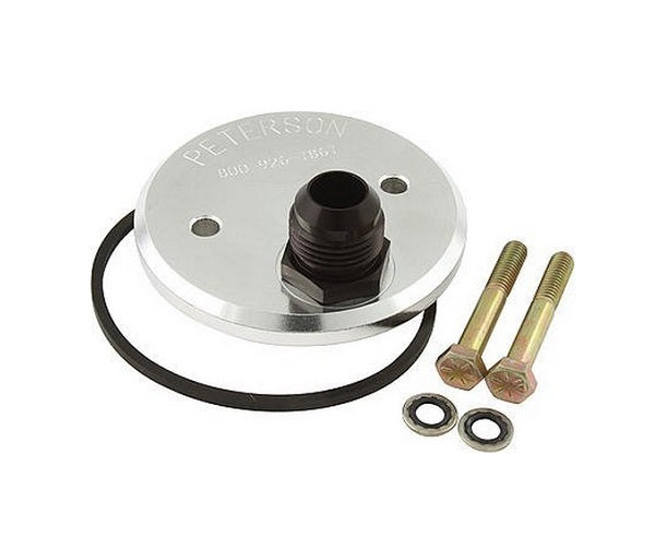 Peterson PFS09-0004 Oil Filter Block Off Plate Suit Bow-Tie SB Chev -12 AN Male Fitting With Mounting Bolts
