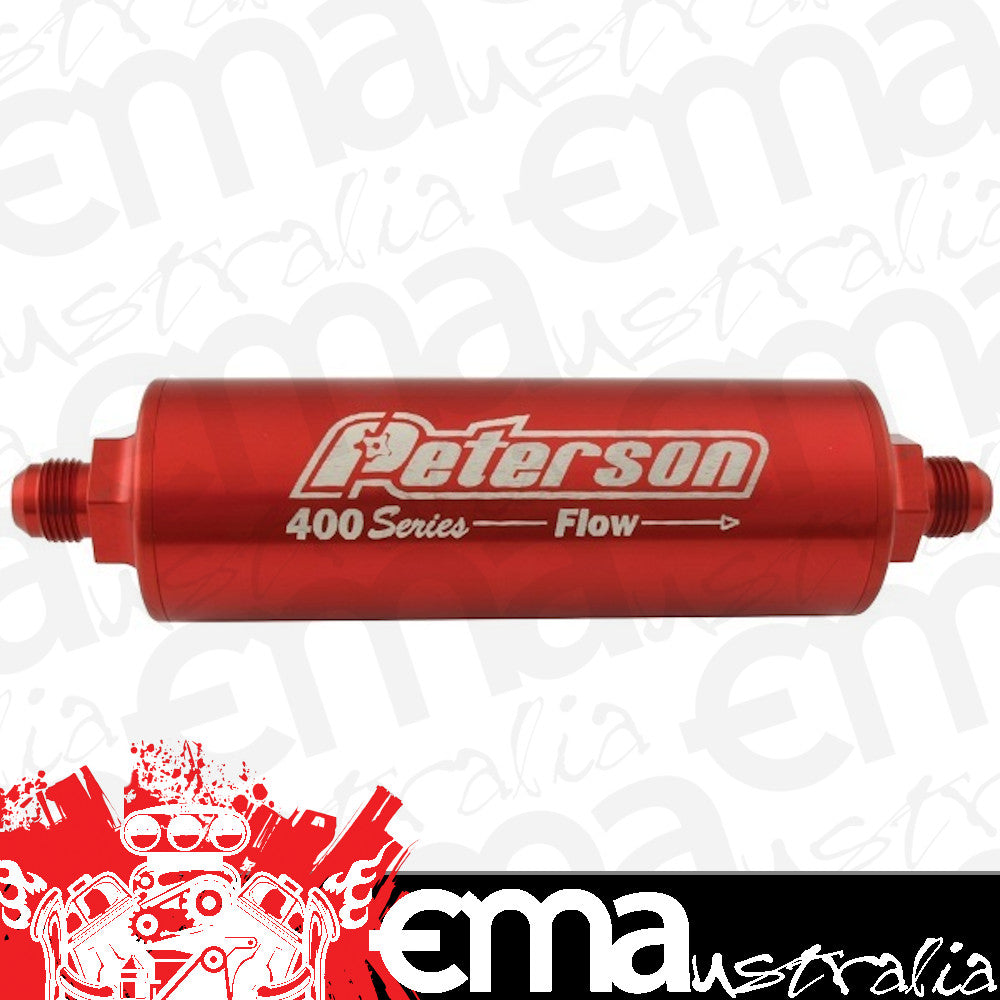Peterson PFS09-0456 400 Series Inline Fuel/ Oil Filter -8 AN Male 60 Micron Filter Without Bypass