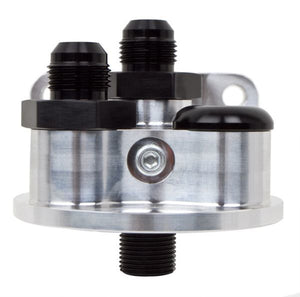 Peterson PFS09-1301 Billet Remote Filter Firewall Mount Suit Chev 13/16" Filter With -10 AN Male Fittings