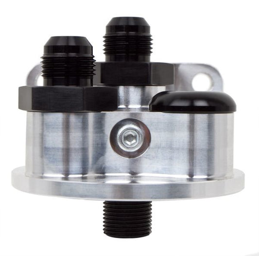 Peterson PFS09-1301 Billet Remote Filter Firewall Mount Suit Chev 13/16" Filter With -10 AN Male Fittings