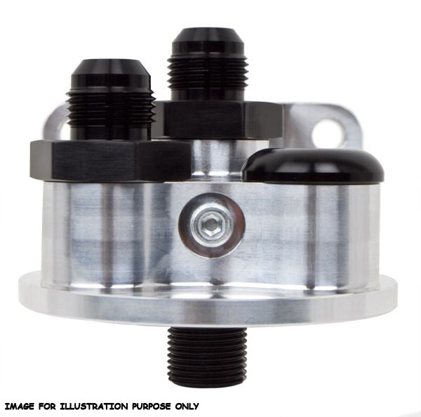 Peterson PFS09-1302 Billet Remote Filter Firewall Mount Suit Chev 13/16" Filter With -12 AN Male Fittings