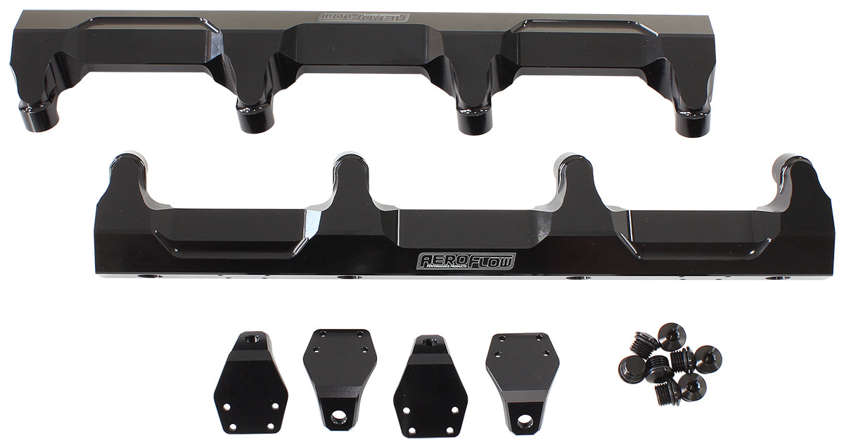 Aeroflow AF64-2124BLK GM LSA Supercharged Fuel Rail -8ORB Inlets / Outlets Billet