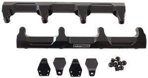 Aeroflow AF64-2124BLK GM LSA Supercharged Fuel Rail -8ORB Inlets / Outlets Billet
