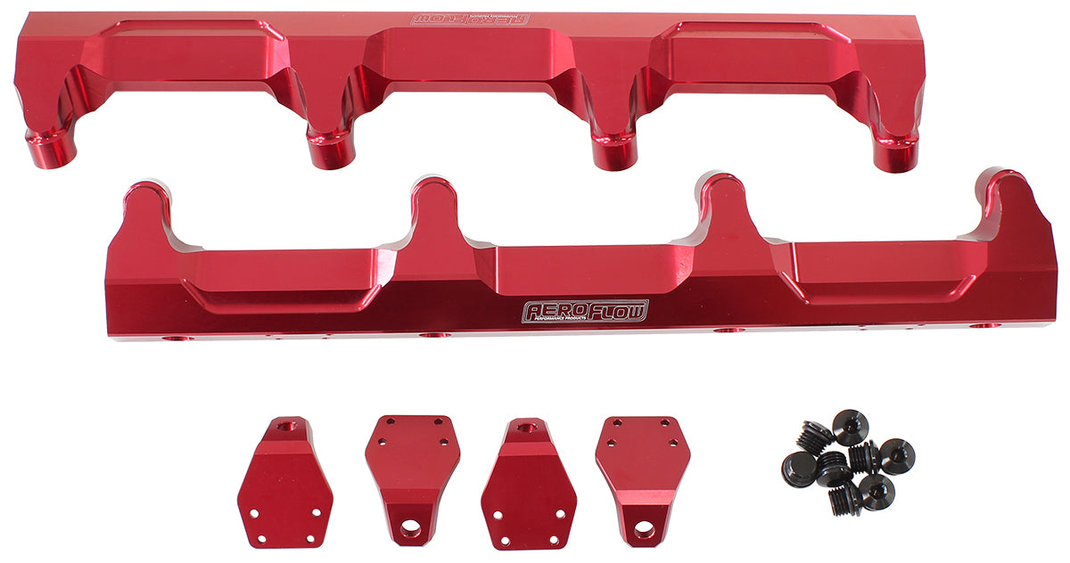 Aeroflow AF64-2124R GM LSA Supercharged Fuel Rail -8ORB Inlets / Outlets Billet