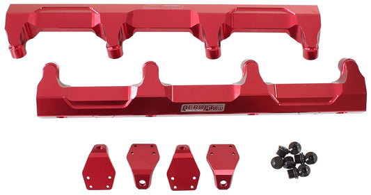 Aeroflow AF64-2124R GM LSA Supercharged Fuel Rail -8ORB Inlets / Outlets Billet
