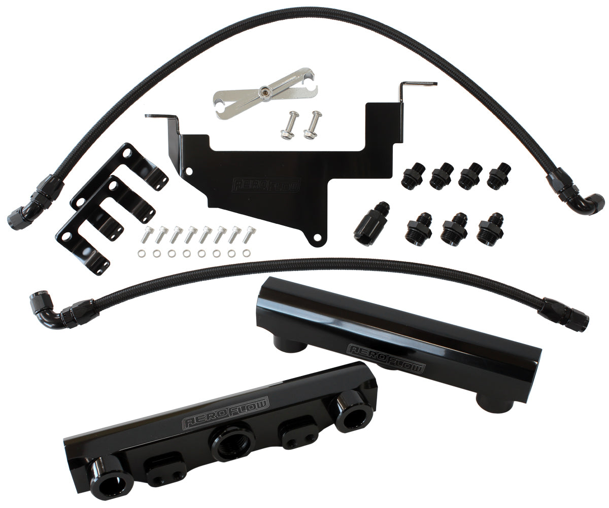 Aeroflow AF64-2131BLK for Toyota 86 / Brz Fuel Rail Kit -8ORB Inlets / Outlets Scion