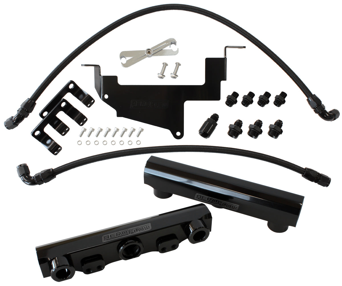 Aeroflow AF64-2131BLK for Toyota 86 / Brz Fuel Rail Kit -8ORB Inlets / Outlets Scion
