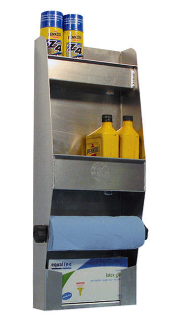 Pit Pal PIT-364 Universal 3 Shelf w/ Paper Towel Dispenser 30"H X13.5"W X6.5"D