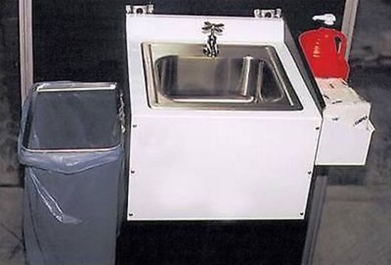 Pit Pal PIT-368 S/Steel Clip On Sink w/ Soap/Towel Tray & Rubbish Basket