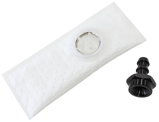 Aeroflow AF64-2171BLK FUEL PUMP INLET SCREEN ADAPTERKIT 3/8 BARB FILTER 40mm PUMP