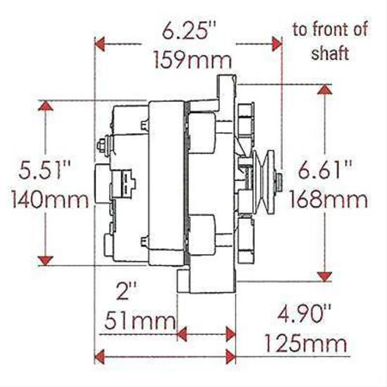 Powermaster PM17127 Gm 10Si Style 85 Amp Alternator Chrome Int Reg V Pulley