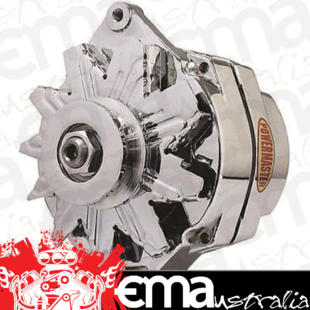 Powermaster PM17127 Gm 10Si Style 85 Amp Alternator Chrome Int Reg V Pulley