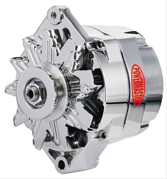 Powermaster | PM17294 | 100A Street Alternator Chrome Chev/Delco 12Si Style V-Belt