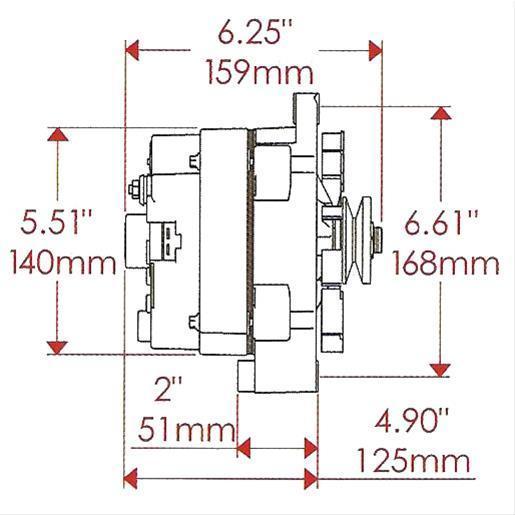 Powermaster PM17294 100A Street Alternator Chrome Chev/Delco 12Si Style V-Belt