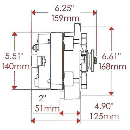 Powermaster | PM17294 | 100A Street Alternator Chrome Chev/Delco 12Si Style V-Belt