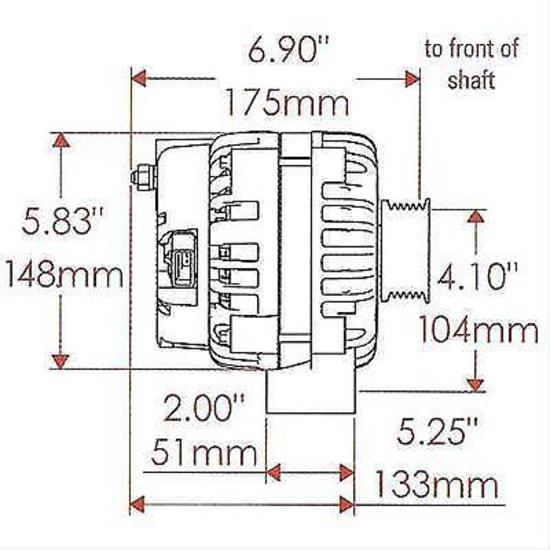 Powermaster PM38302 Gm Style Ad Alternator Chrome 215 Amp 2 Pin 6-Rib Pulley