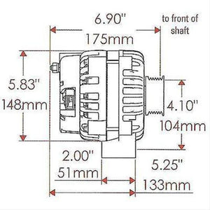 Powermaster PM38302 Gm Style Ad Alternator Chrome 215 Amp 2 Pin 6-Rib Pulley