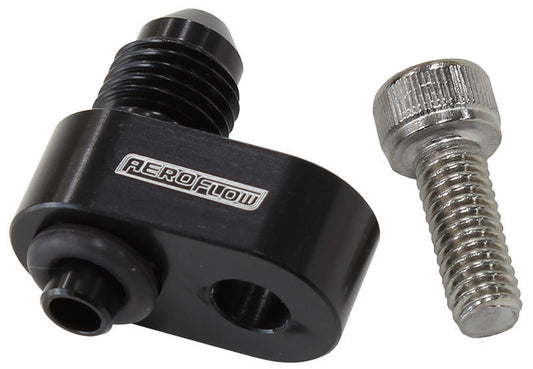 Aeroflow AF64-2186BLK Holden / Chev LS Water Cross- Over Adapter -4AN Male Nipple