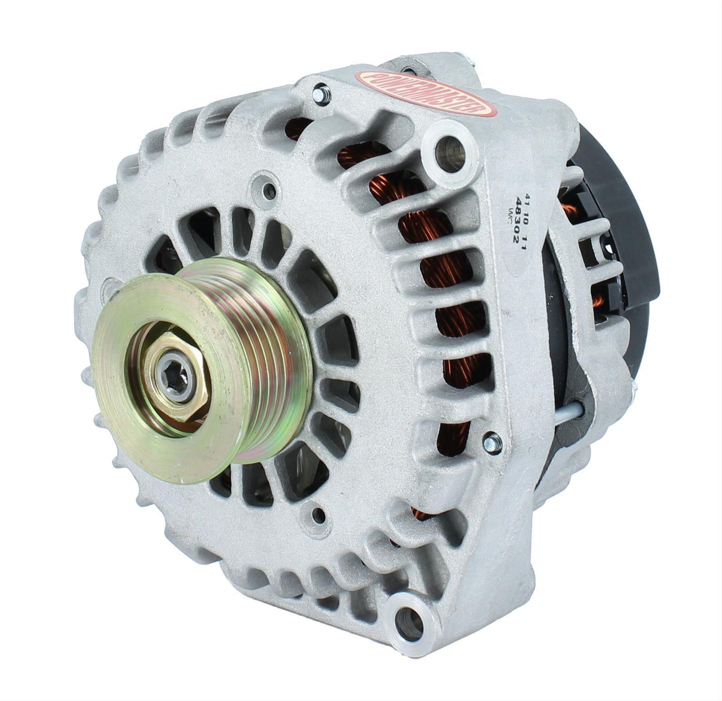 Powermaster PM48302 Gm Style Ad Alternator Natural 215 Amp 2 Pin 6-Rib Pulley