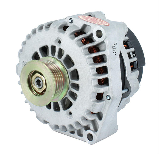 Powermaster PM48302 Gm Style Ad Alternator Natural 215 Amp 2 Pin 6-Rib Pulley