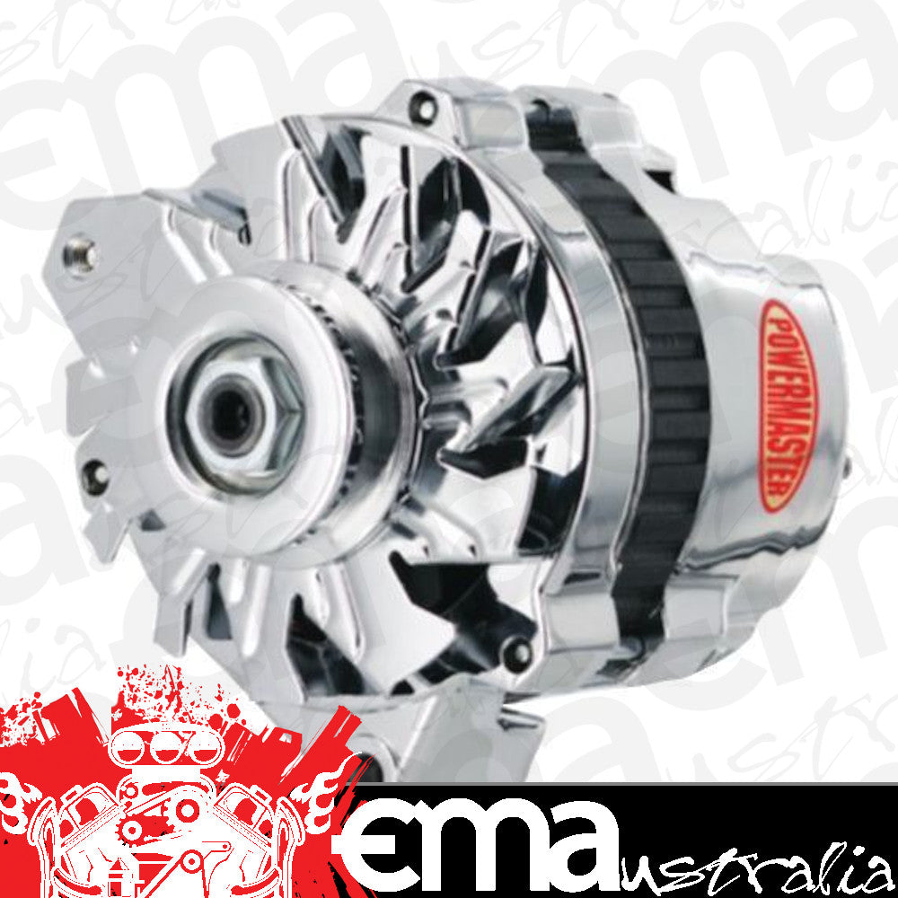 Powermaster PM678021 140Amp Polished Alternator Single V Pulley Chev Single Wire