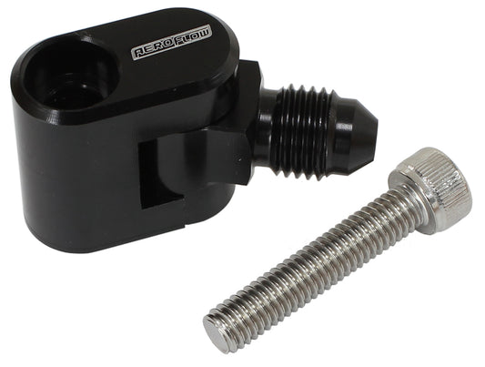Aeroflow AF64-2187BLK Swivel GM LS Water Cross- Over Adapter -4AN Male Nipple