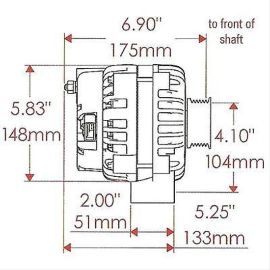 Powermaster PM68302 Gm Style Ad Alternator Polished 215 Amp 2 Pin 6-Rib Pulley