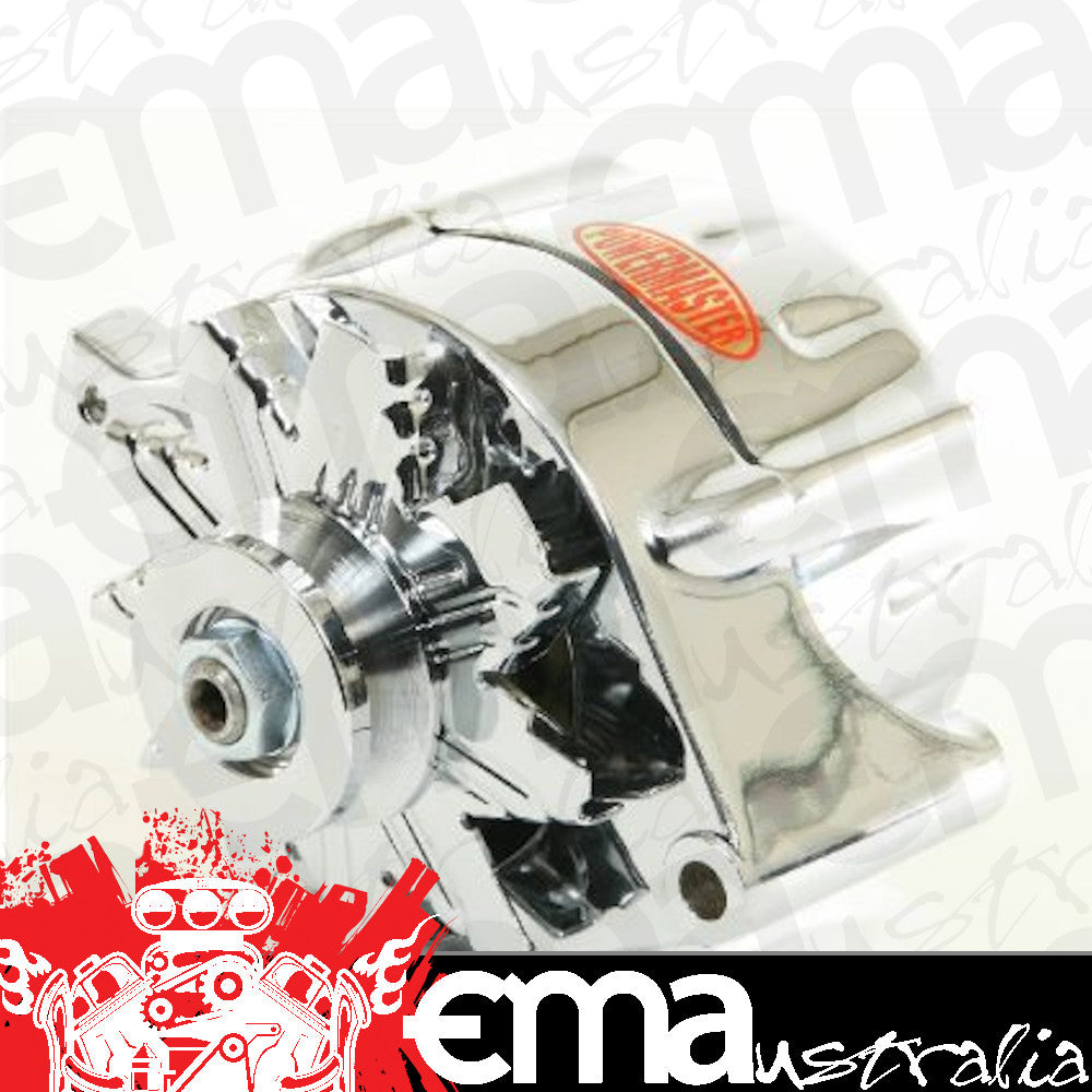 Powermaster PM8-37101 Chrome Ford Alternator 100 Amp 1 Wire Internal Regulator Single V GroOve Pulley