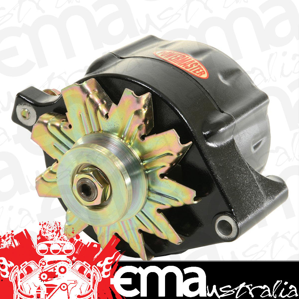 Powermaster PM8-57141 Black Smooth Finish Ford Alternator 140 Amp 1 Wire Internal Regulator Single V GroOve Pulley