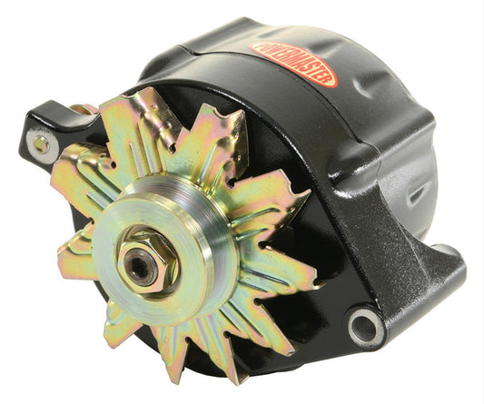 Powermaster PM8-57141 Black Smooth Finish Ford Alternator 140 Amp 1 Wire Internal Regulator Single V GroOve Pulley