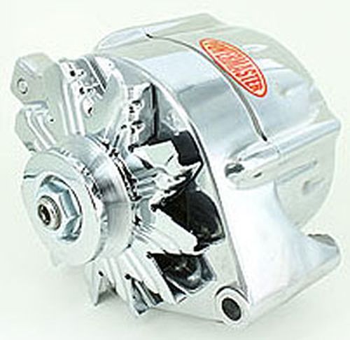 Powermaster PM8-67101-344 100 Amp Ford Street Alternator Polished Int Reg V Belt