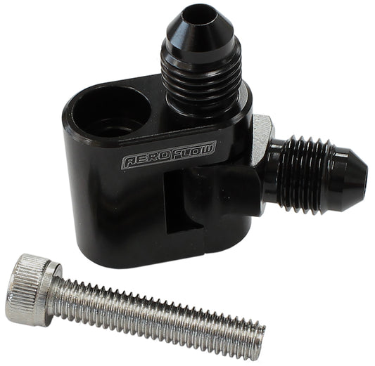 Aeroflow AF64-2188BLK Dual Swivel GM LS Water Cross Over Adapter 2 x -4AN Male