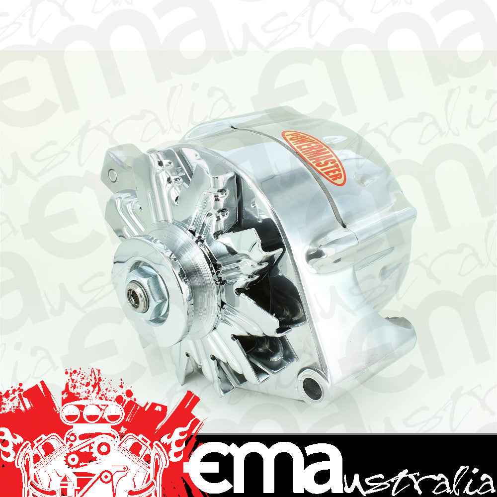 Powermaster PM8-67101 Street Alternator Ford 100 Amp 1 Wire Int. Reg Polished