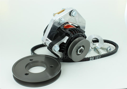 Chev Small Block Gen 1 262-400 C.I.D. Advertised Amperage Outpu 50 amps Drag Race Amp Black Alternator Kit suit SB Powermaster PM8-875