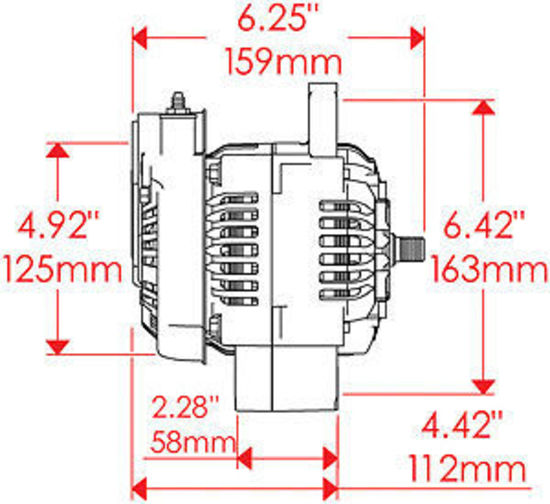 Powermaster PM8158 Black Denso xs Volt Race Alternator 160 Amp 1 Wire No Pulley