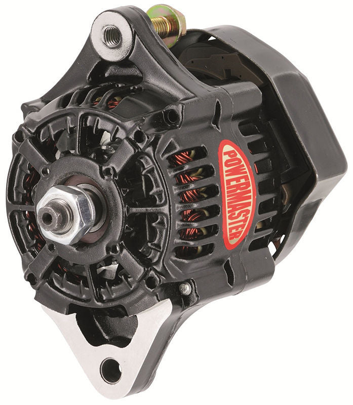 Powermaster PM8162 Gm Denso Style 55 Amp Race Alternator Black Int Reg No Pulley