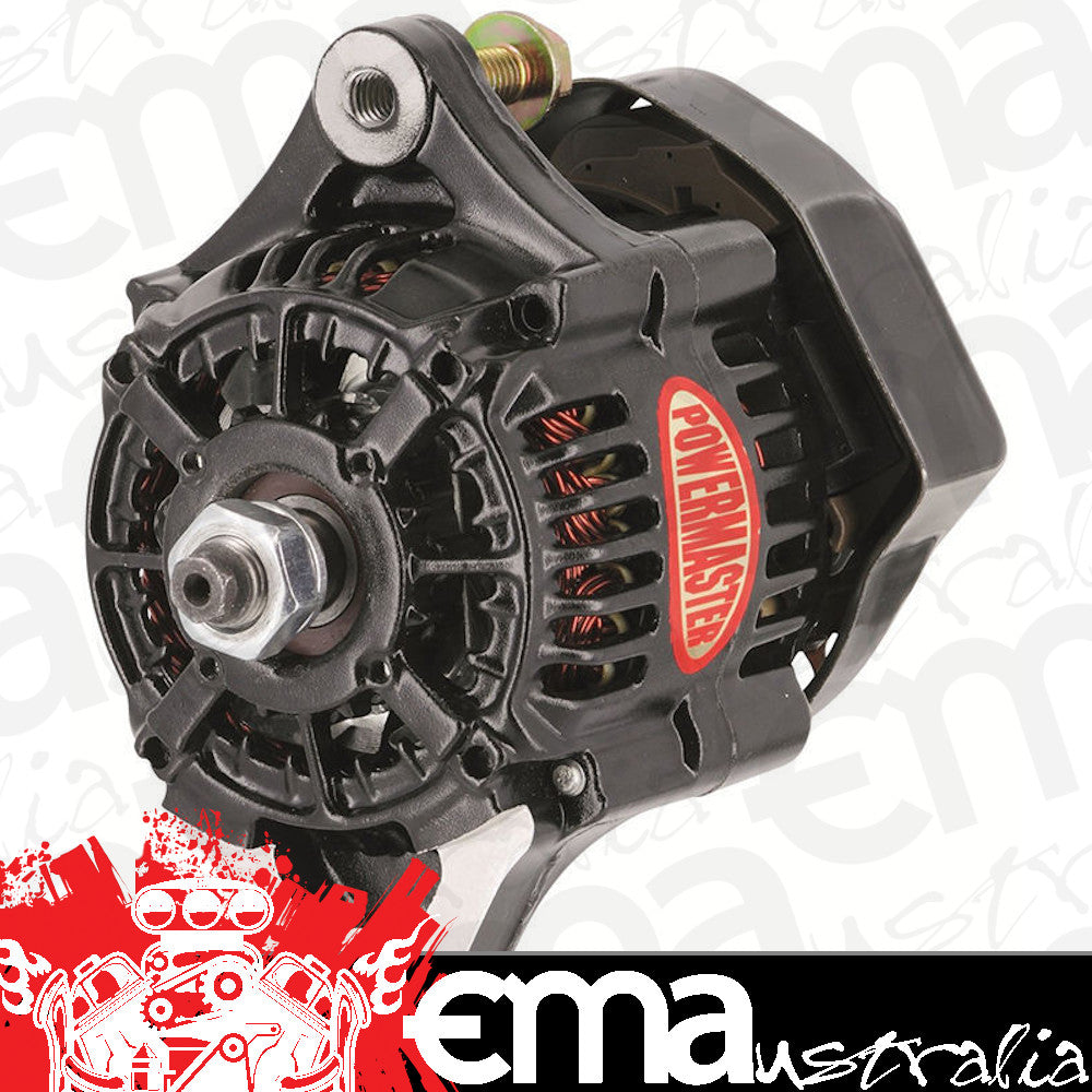 Powermaster PM8162 Gm Denso Style 55 Amp Race Alternator Black Int Reg No Pulley