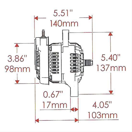 Powermaster PM8162 Gm Denso Style 55 Amp Race Alternator Black Int Reg No Pulley