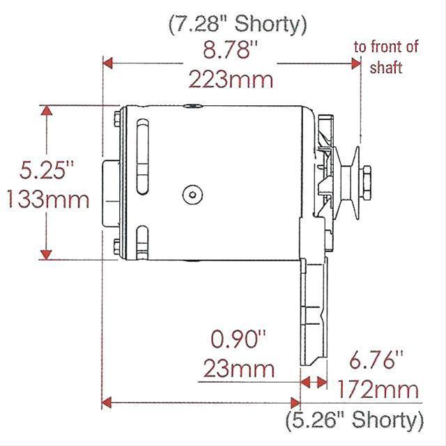 Powermaster PM82013 Powergen 90 Amp Alternator Black suit Ford Flathead 1939-48