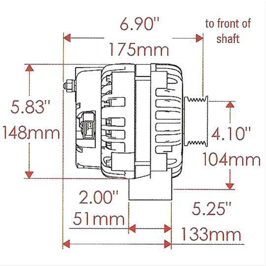 Powermaster PM8302 Gm Style Ad Alternator Natural 165 Amp 2 Pin 6-Rib Pulley