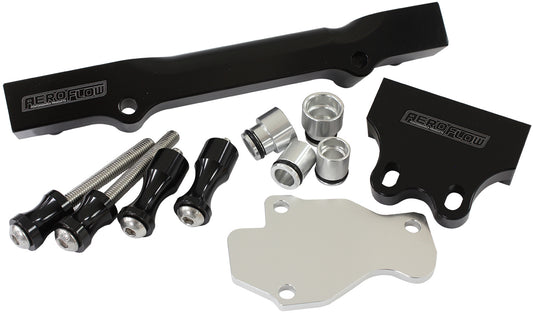Gen 2 Billet Fuel Rail Kit, Black Finish (Suits for Mazda Rotary Series 6-8 RX7)