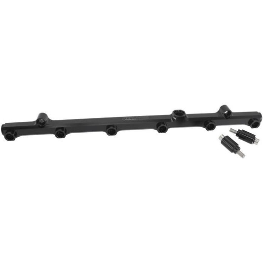 Aeroflow AF64-2211BLK for Nissan RB26DETT Billet EFI Fuel Rails (Black) Suit 14mm Full Length Fuel Injectors -8ORB Ports