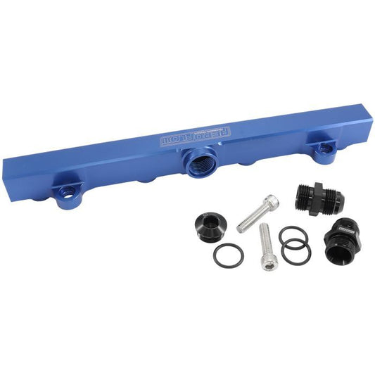AeroFlow AF64-2221 Mitsubishi Evolution 4-9 4G63 Billet EFI Fuel Rails - Blue Suit 14mm Full Length Fuel Injectors -10ORB Ports