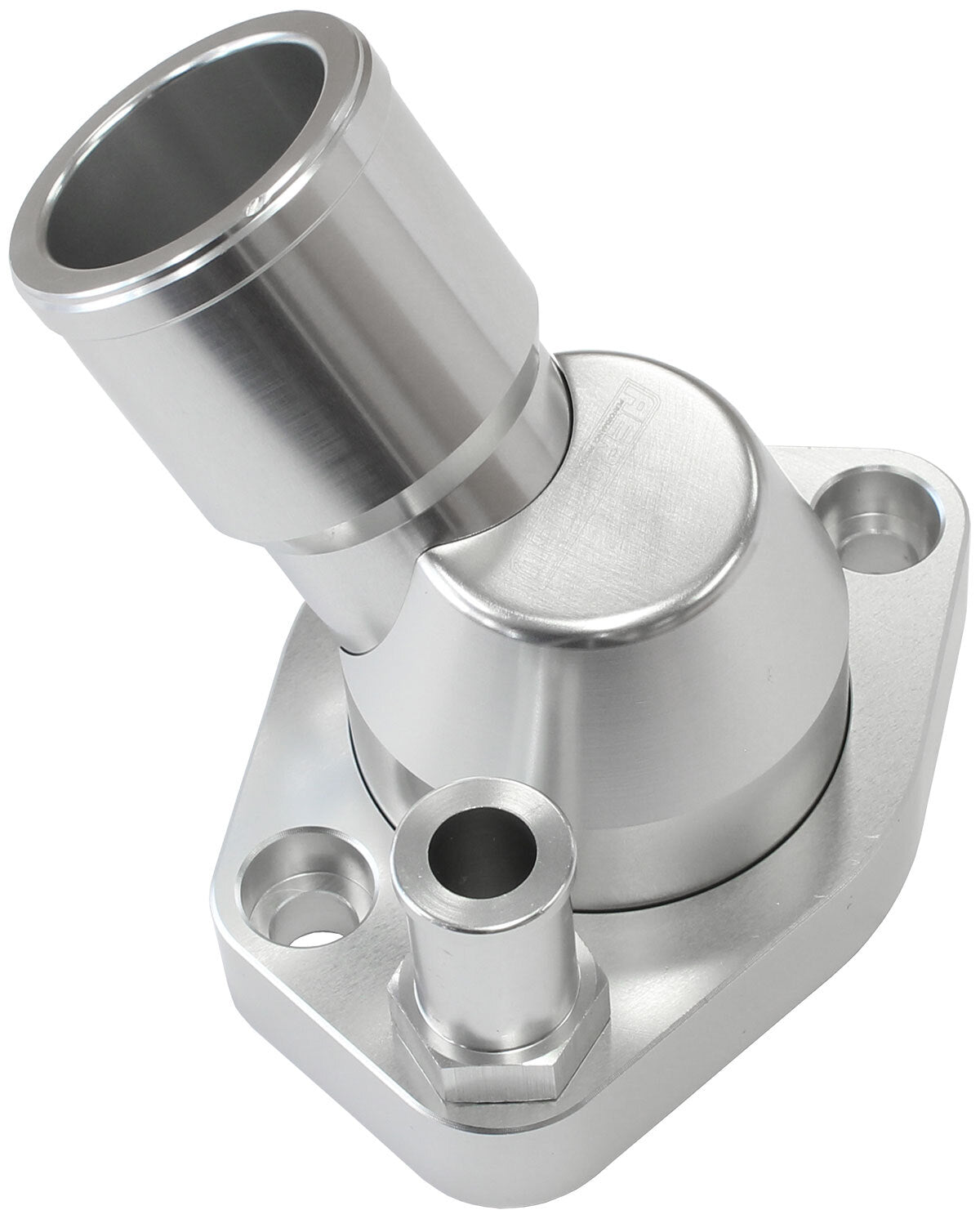 Billet 45Â° Swivel Thermostat Housing, Silver Finish (Suit Ford 289-351W)